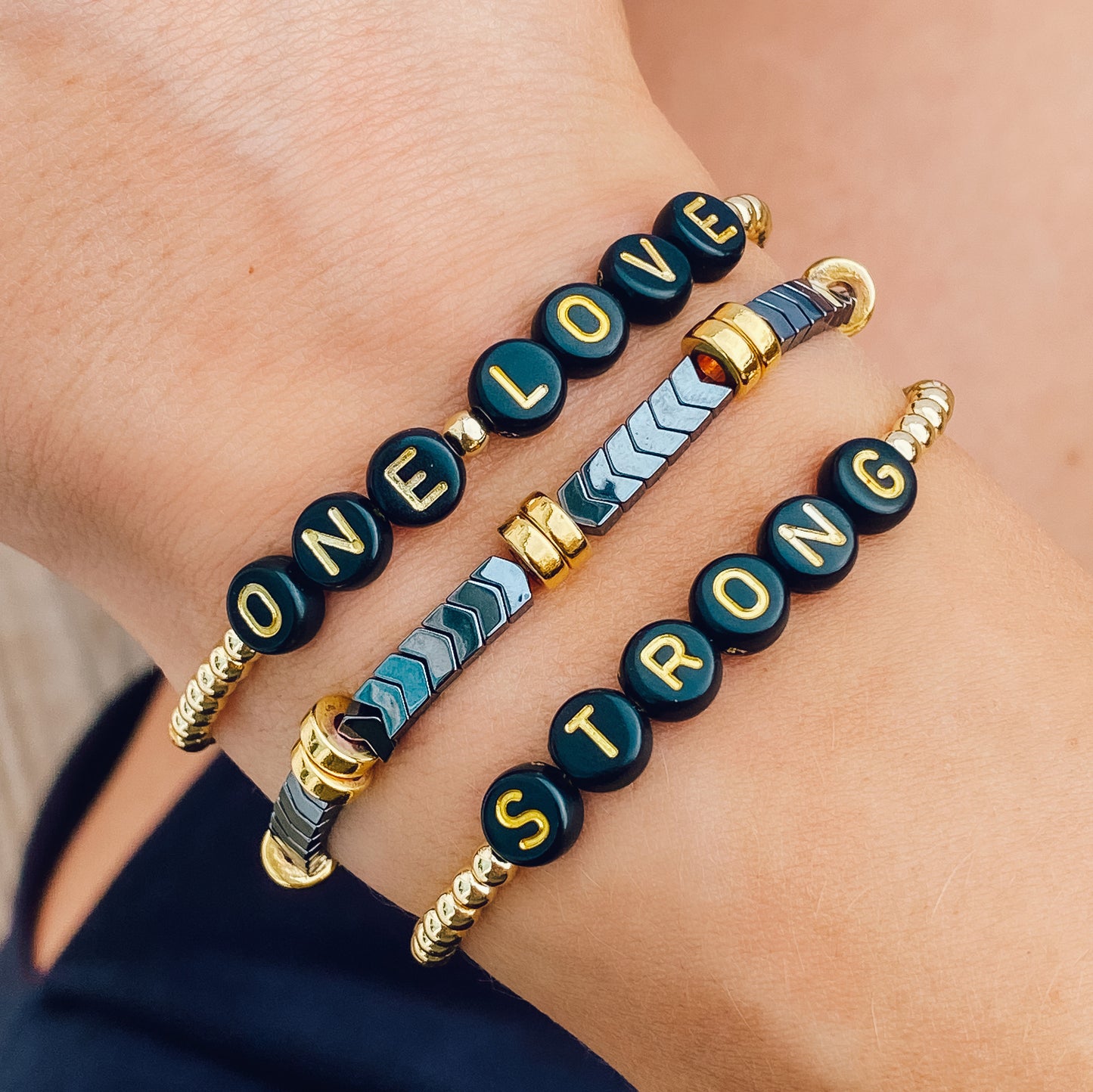 Black & Gold Bracelet (Customizable)