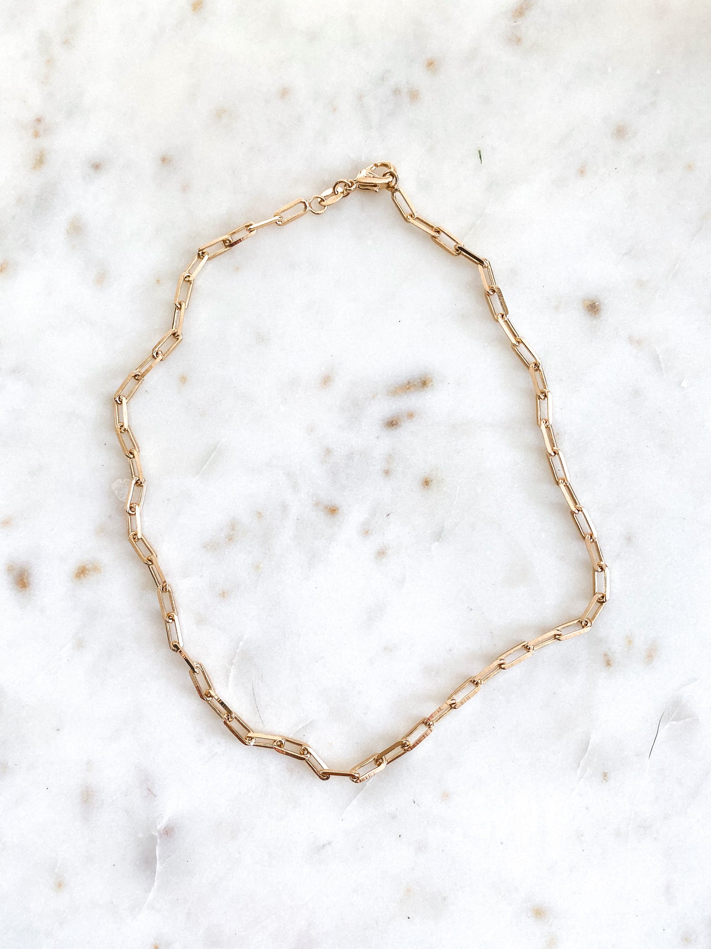 Gold Paper Clip Necklace