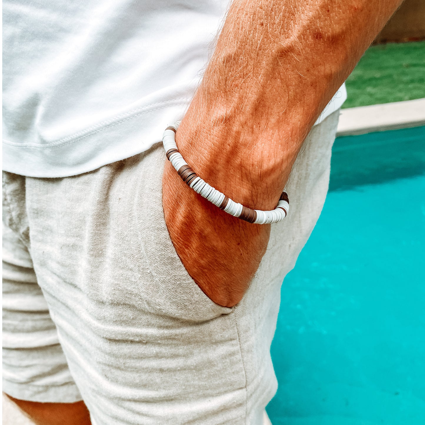 Light Gray/Brown Wrist Band