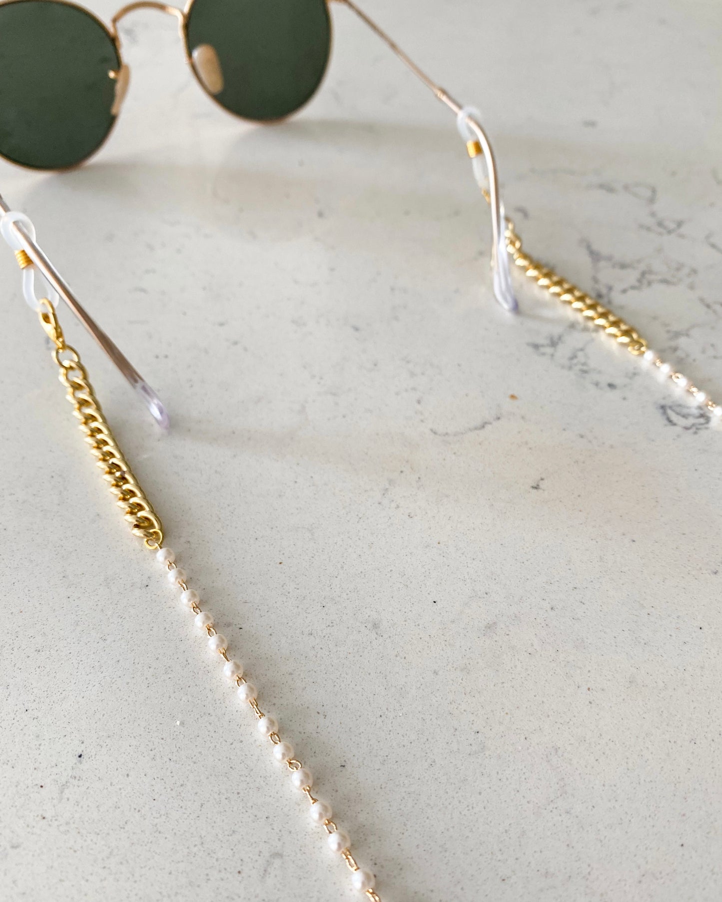 Gold & Pearl Sunglasses Chain