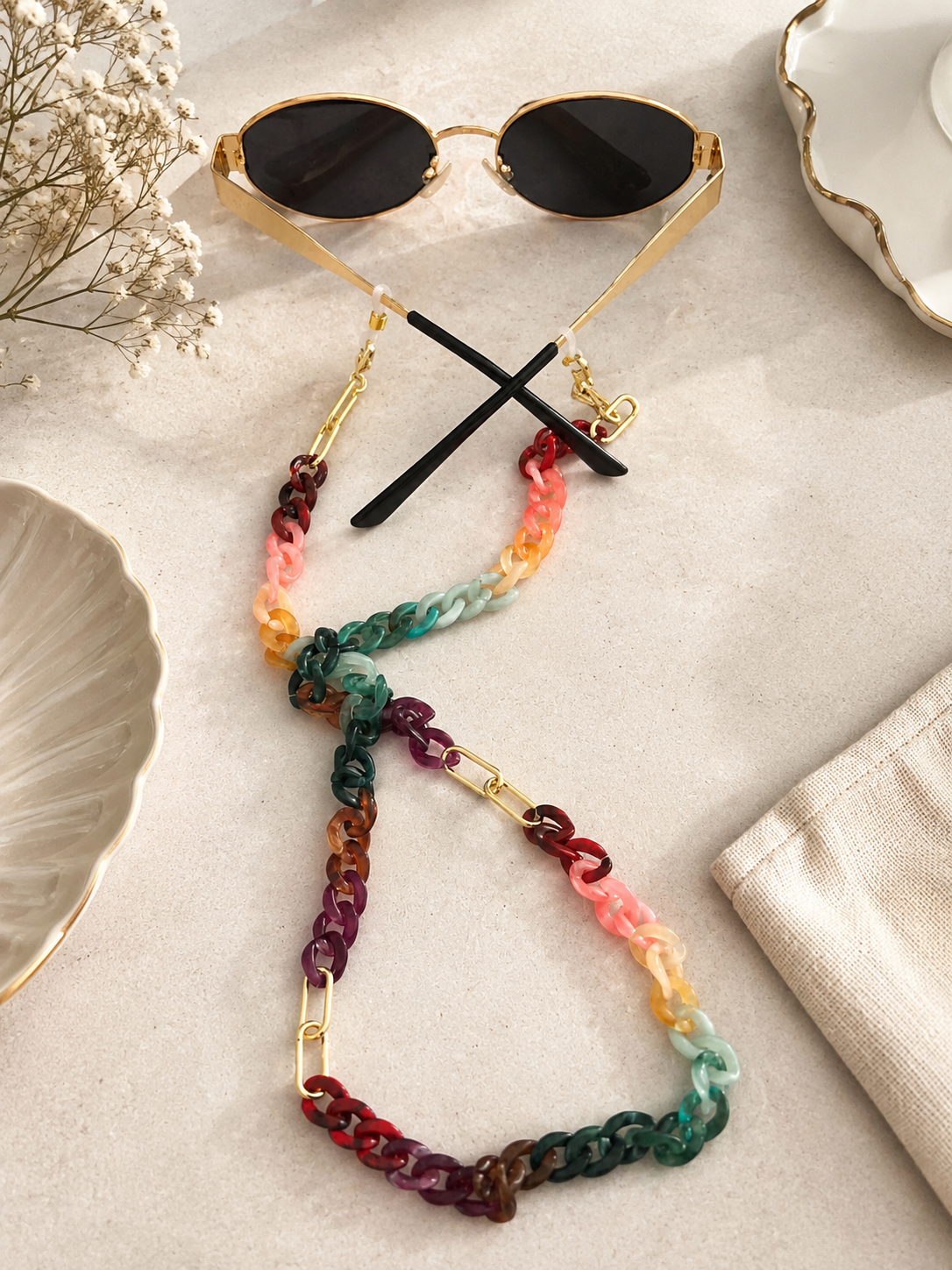 Multicolor Acrylic Sunglasses Chain
