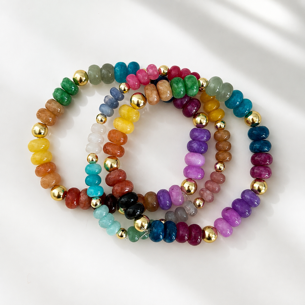 Multi Color Gemstone Bracelet Stack