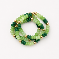 Green Multi Color Gemstone Bracelet Stack