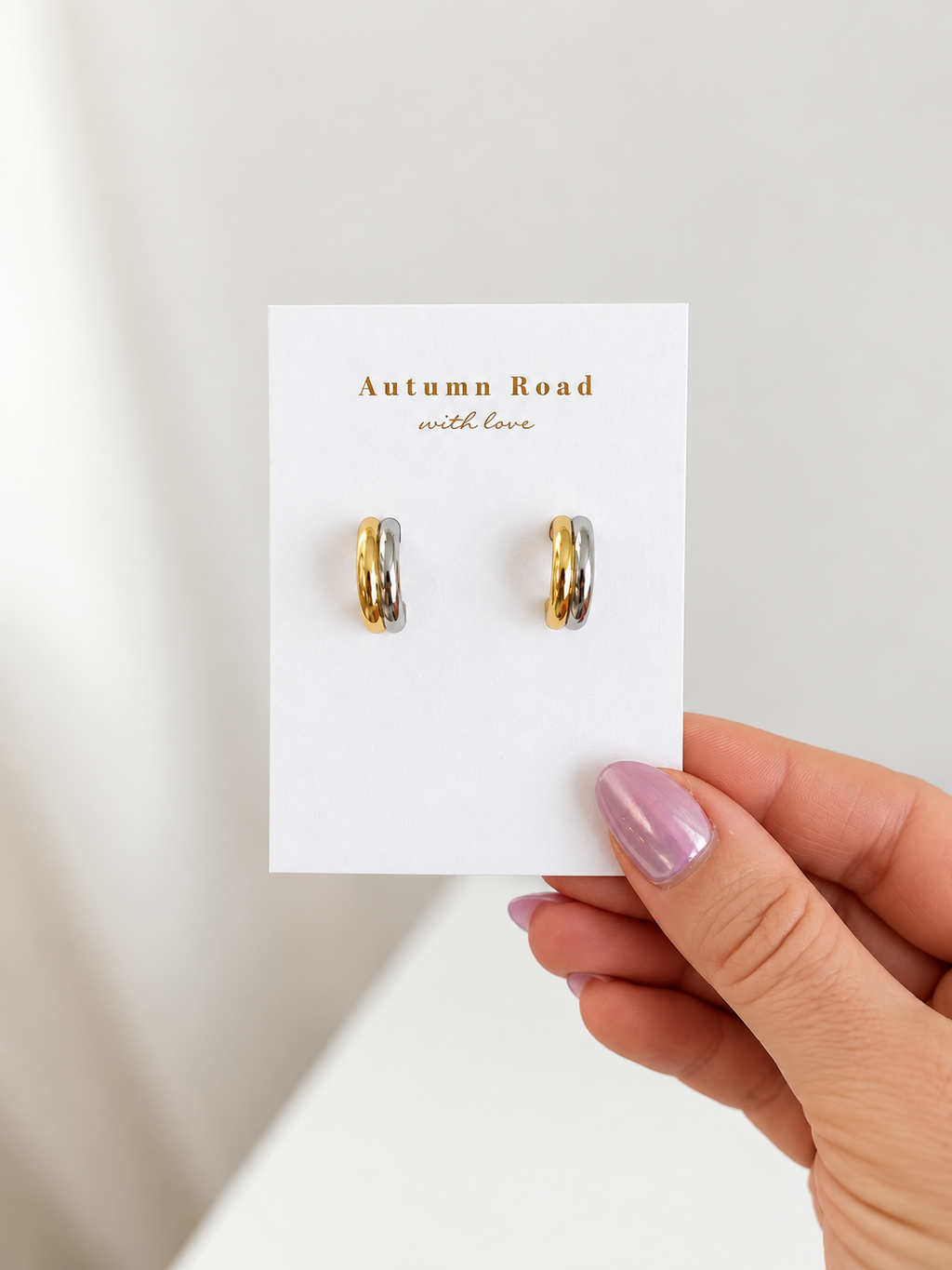 Mixed-Metal Huggie Earrings