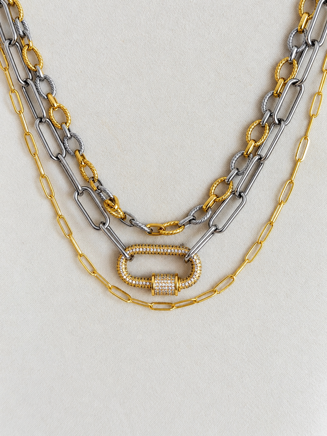 Mixed-Metal Layered Necklace Set
