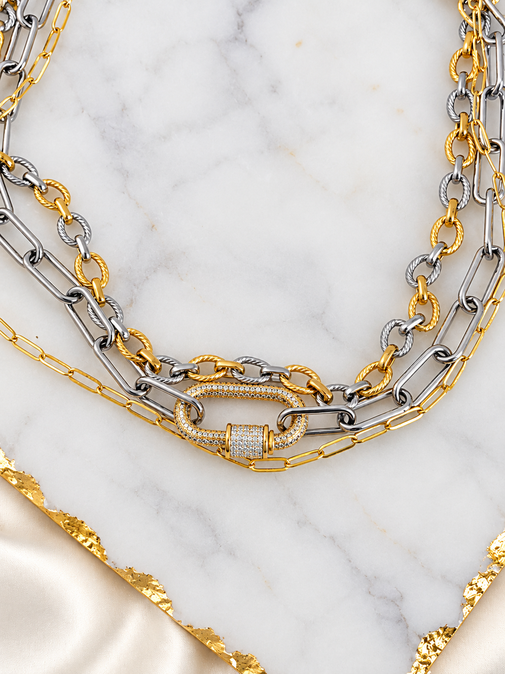 Mixed-Metal Layered Necklace Set
