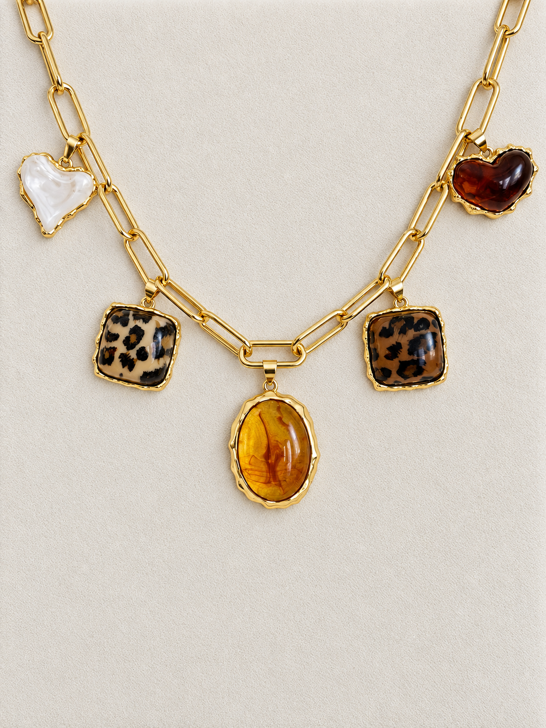 Animal Print Gold Filled Charm Necklace