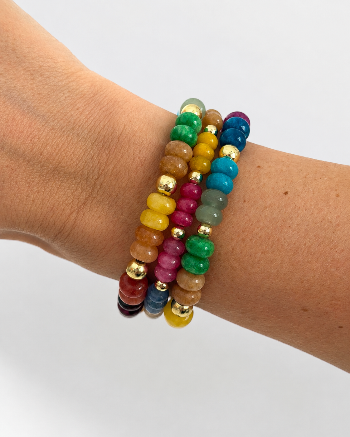 Multi Color Gemstone Bracelet Stack
