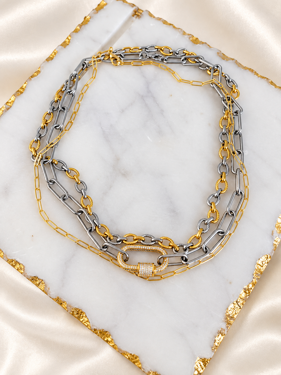 Mixed-Metal Layered Necklace Set