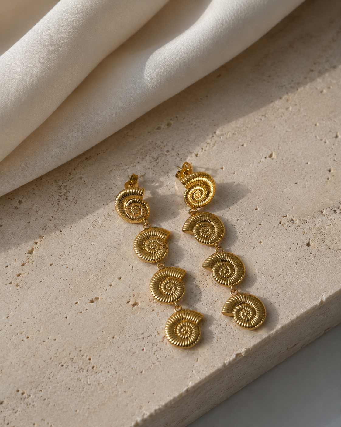 Conch Seashell Drop Earrings