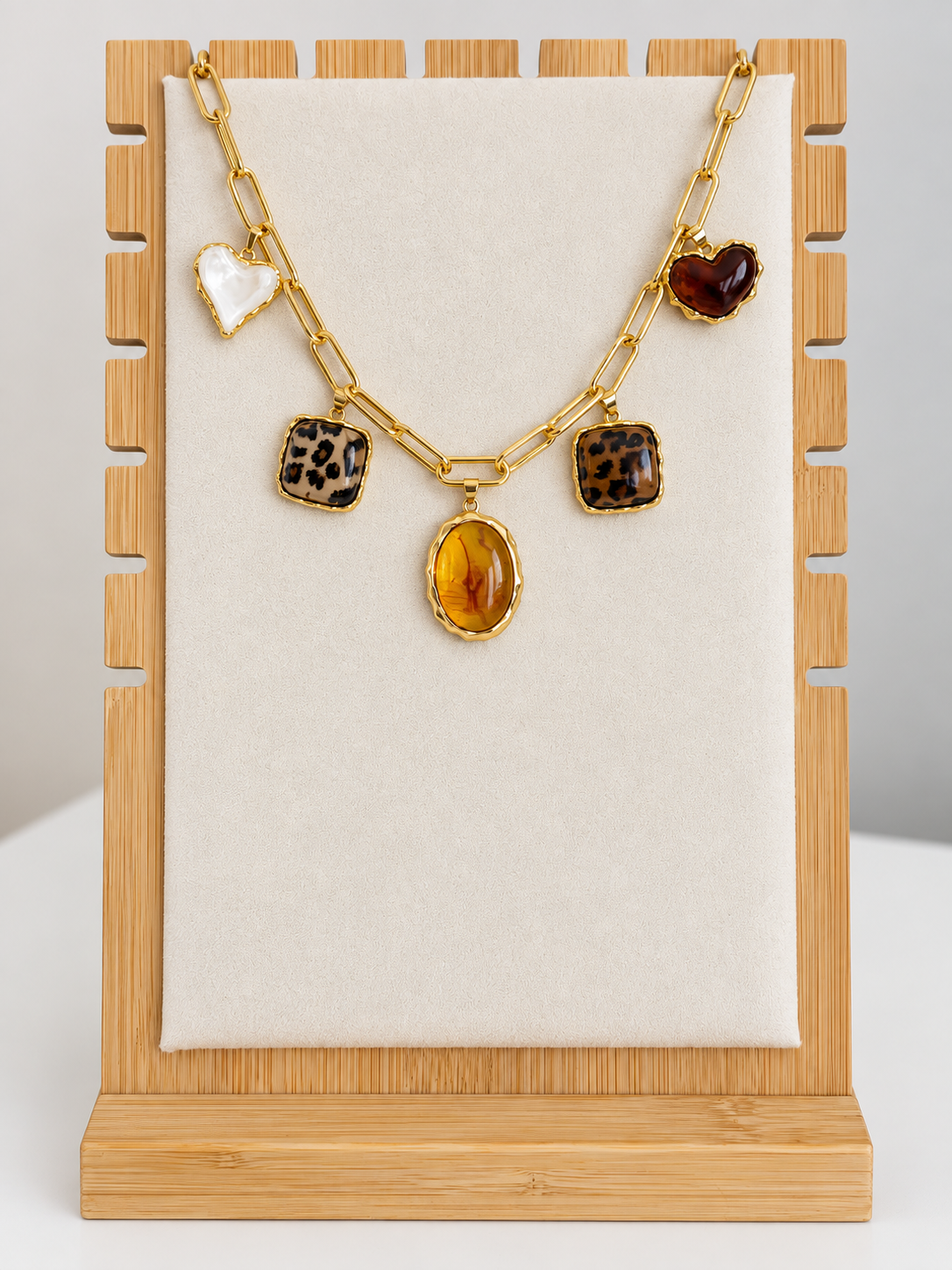 Animal Print Gold Filled Charm Necklace