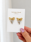 Mixed-Metal Heart Drop Earrings