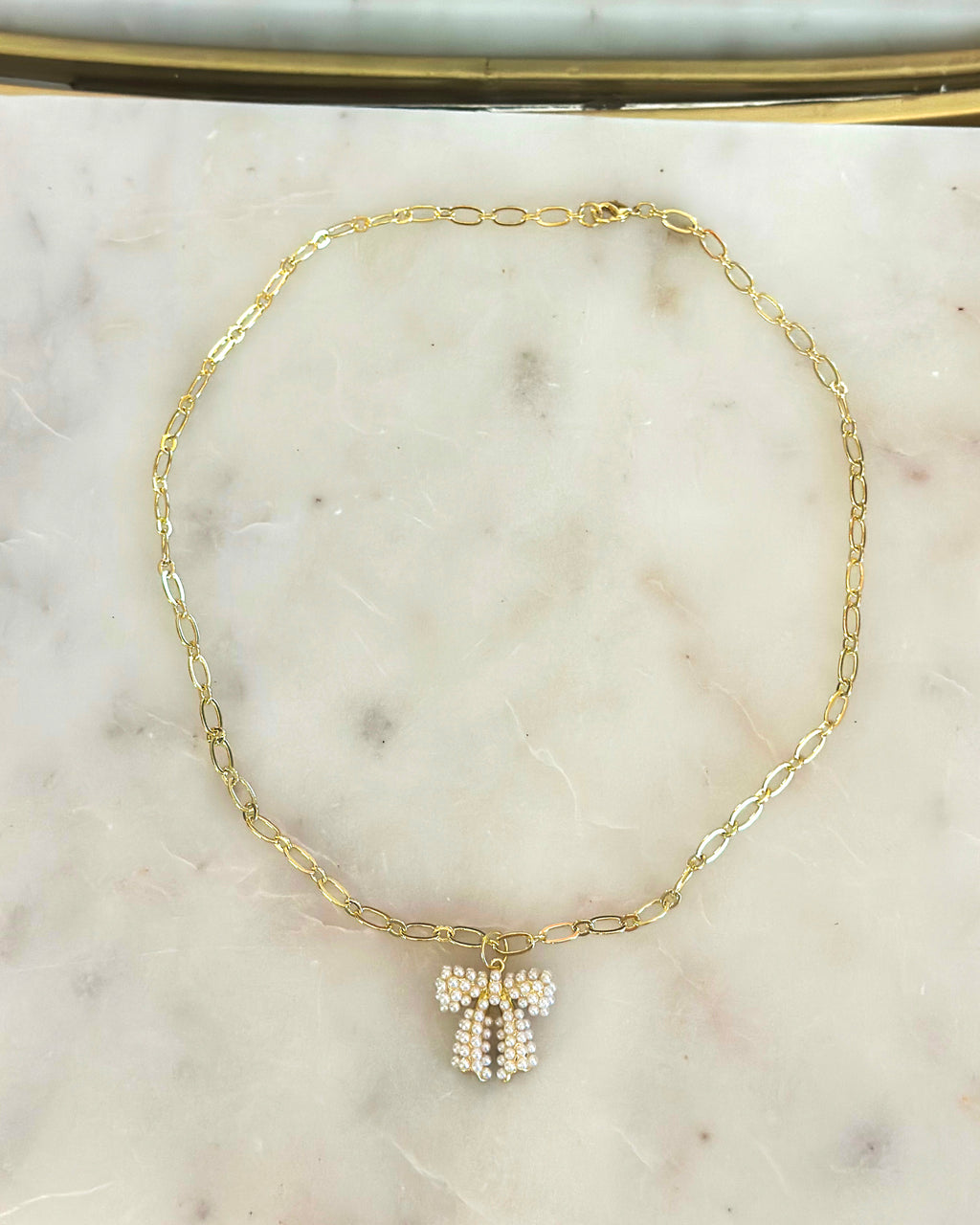 Pearl Bow Necklace