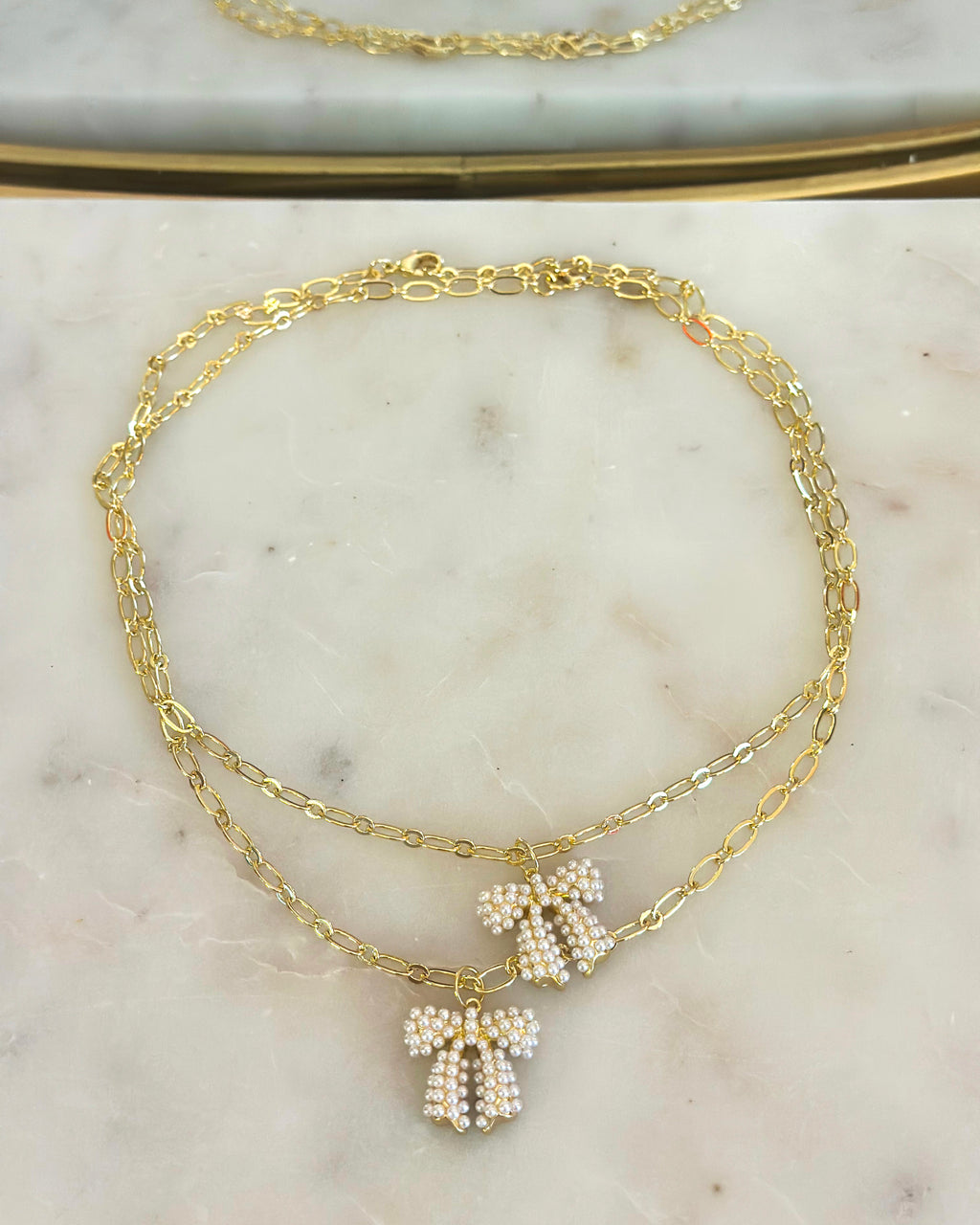 Pearl Bow Necklace