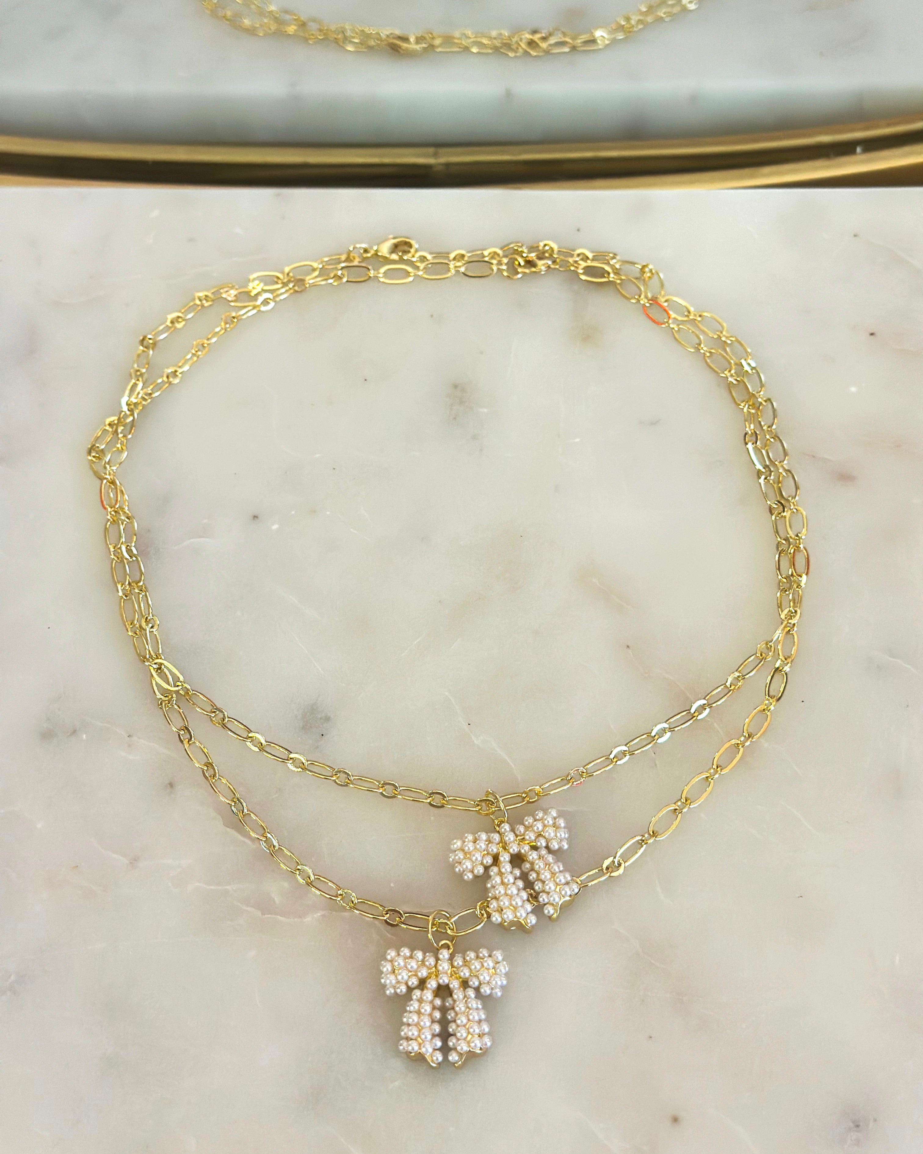 Pearl Bow Necklace