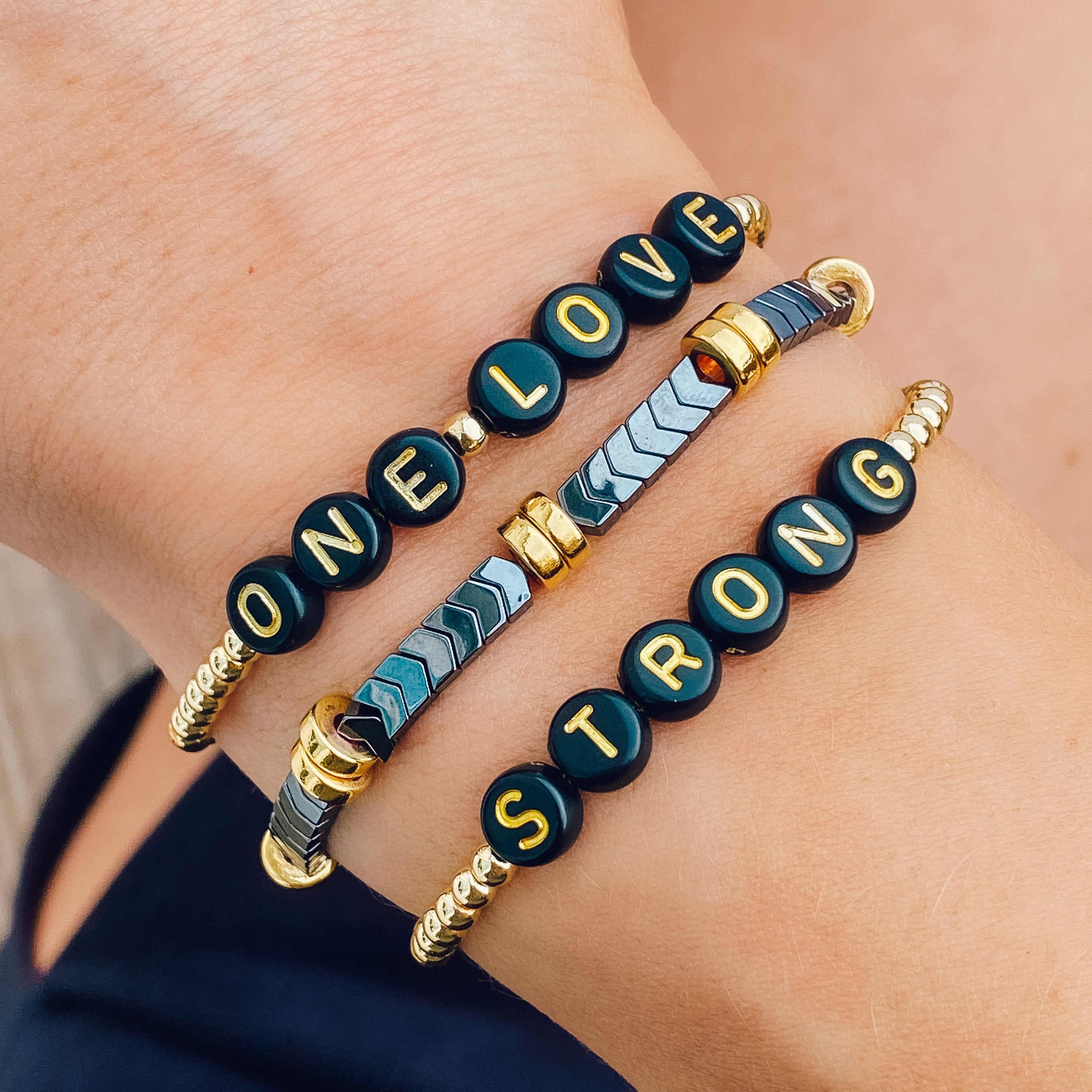 Black & Gold Bracelet (Customizable)