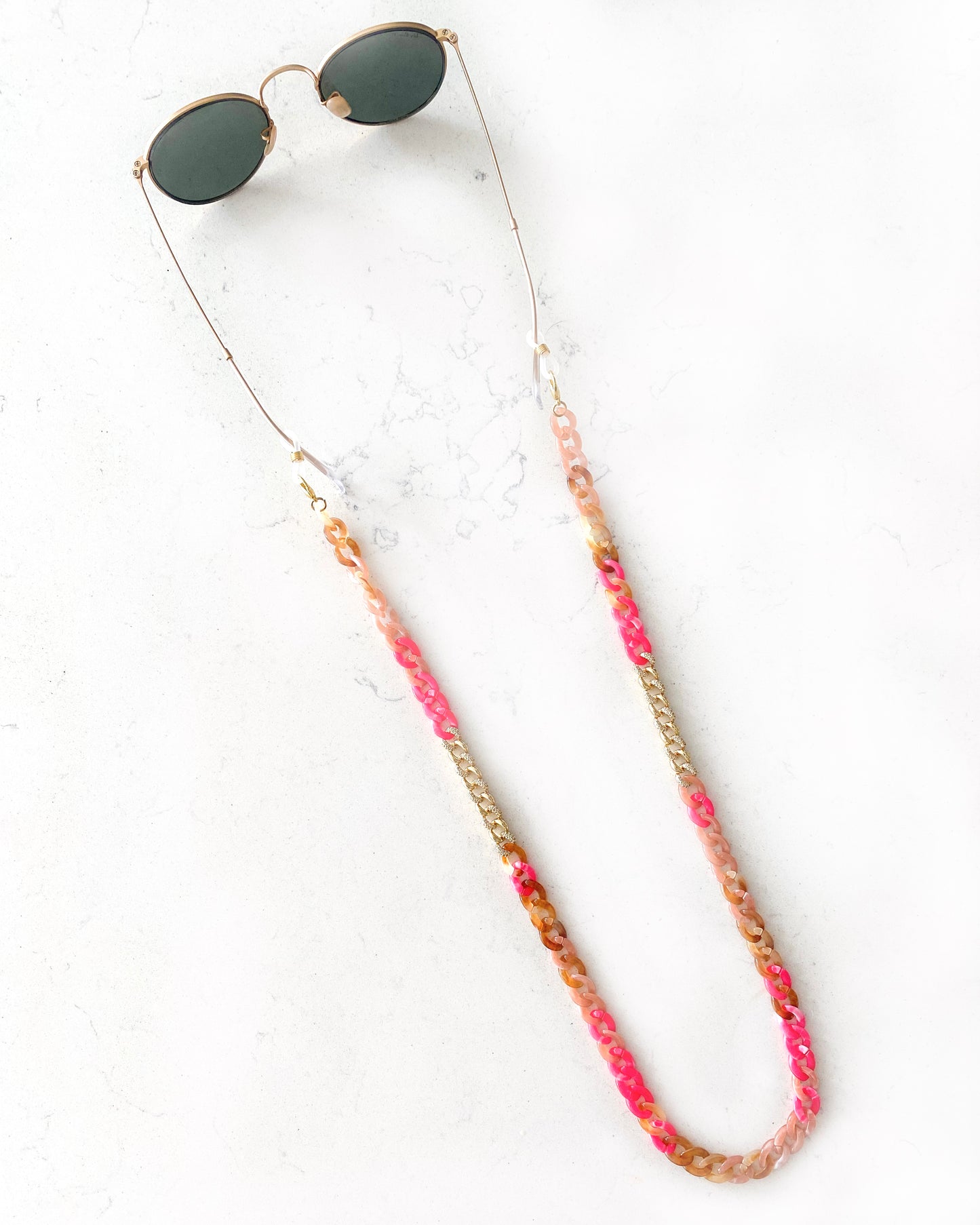 Pink & Gold Sunglasses Chain