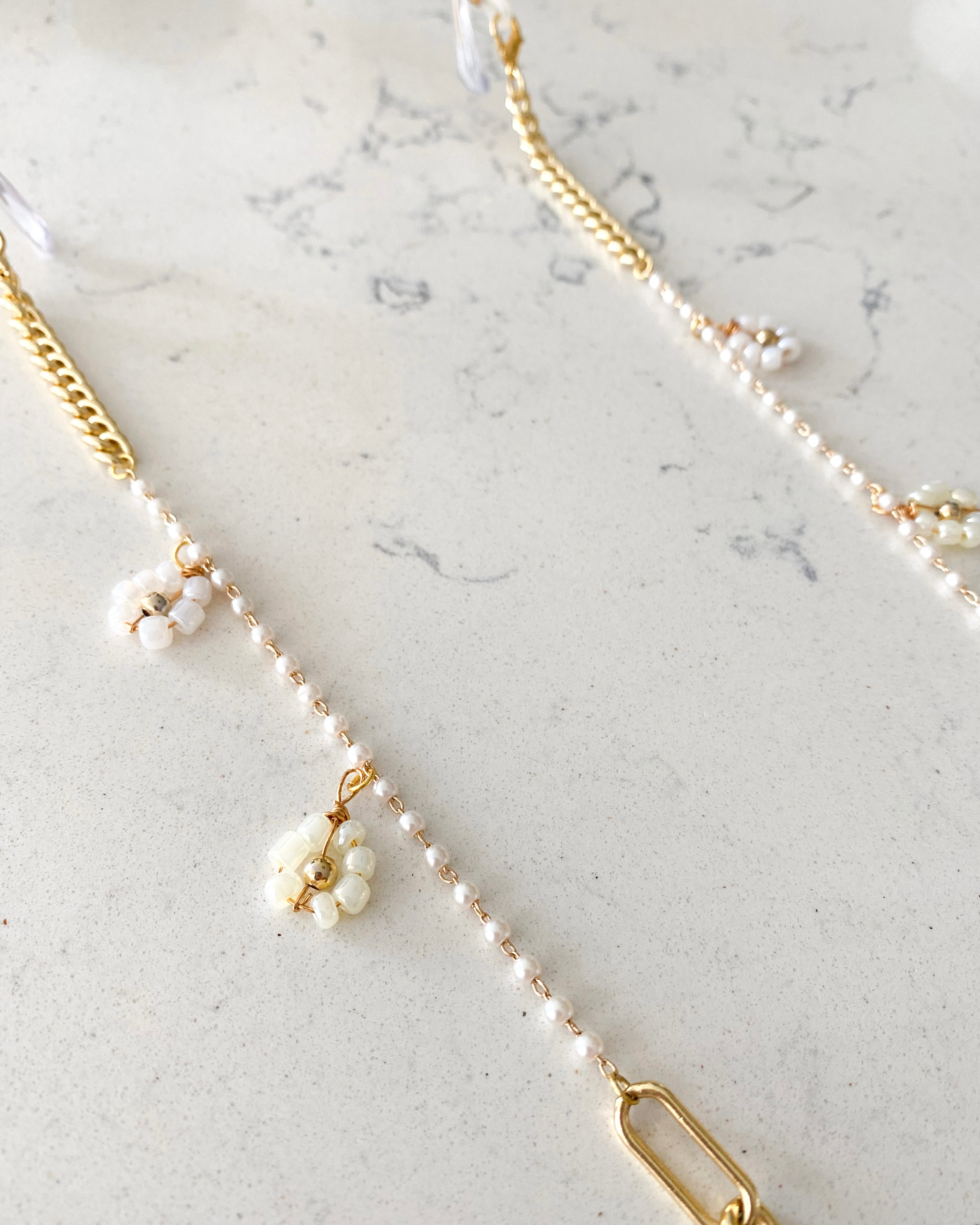 Retro Gold & Pearl Sunglasses Chain